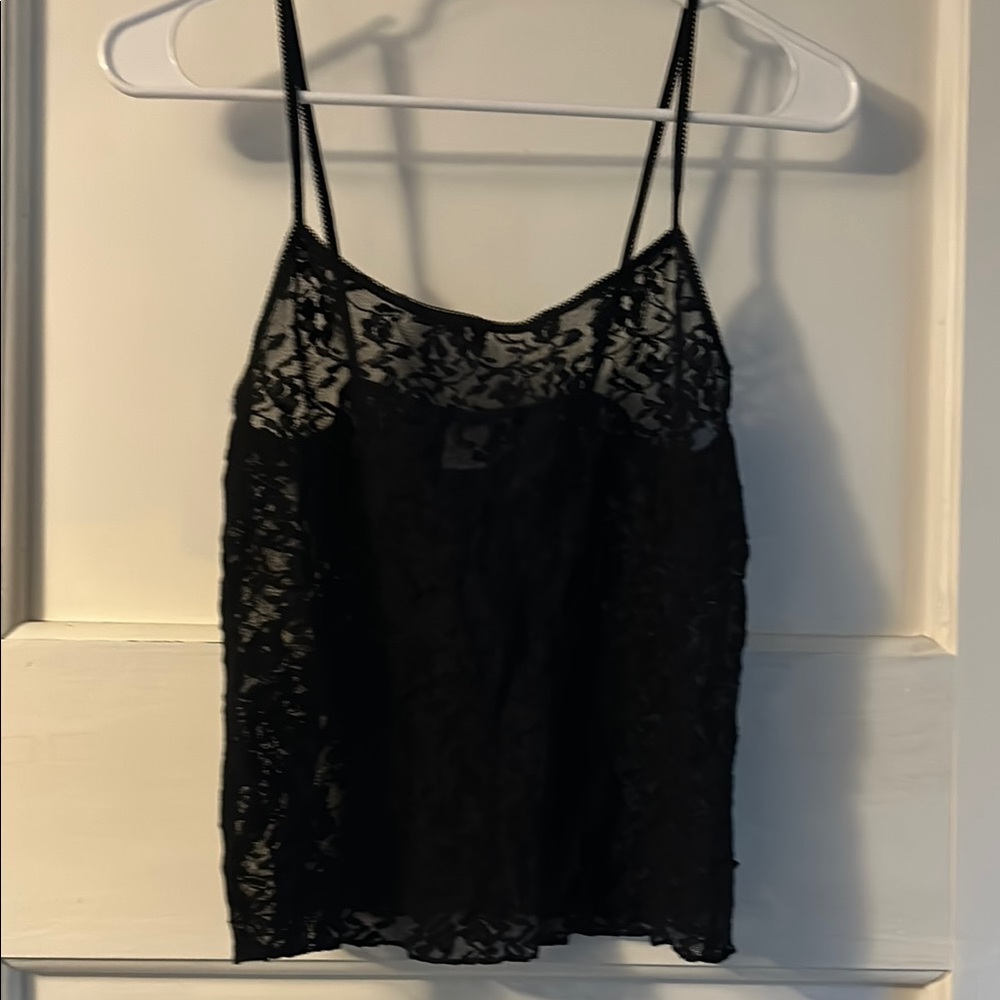 DKNY Black Embellished Crop Camisole